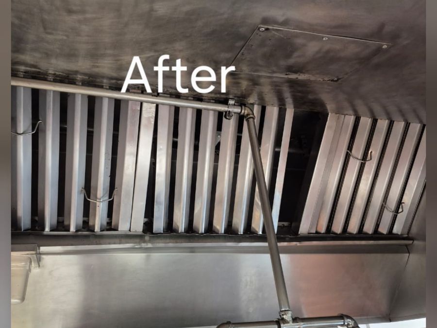 Hood & baffle filters — after cleaning