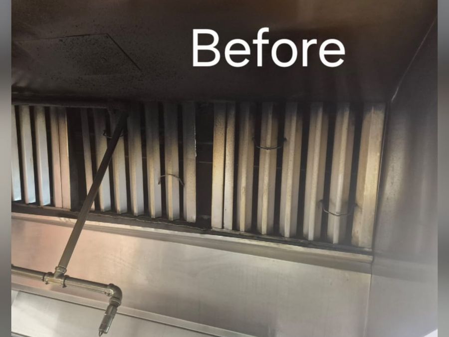 Hood & baffle filters — before cleaning